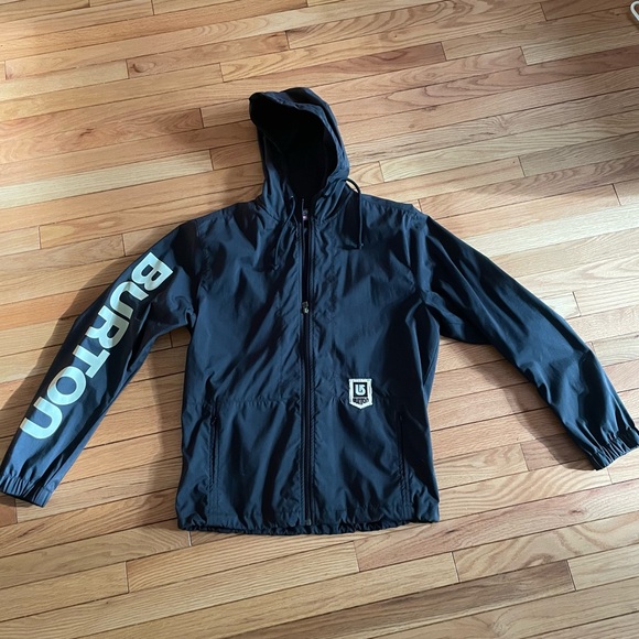 Men’s Medium Burton Jacket - Lightweight Black Coat with Logos - Picture 1 of 5